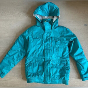Burton Dryride Snowboard Ski Jacket Insulated Hooded Turquoise Girls XL (US 18)